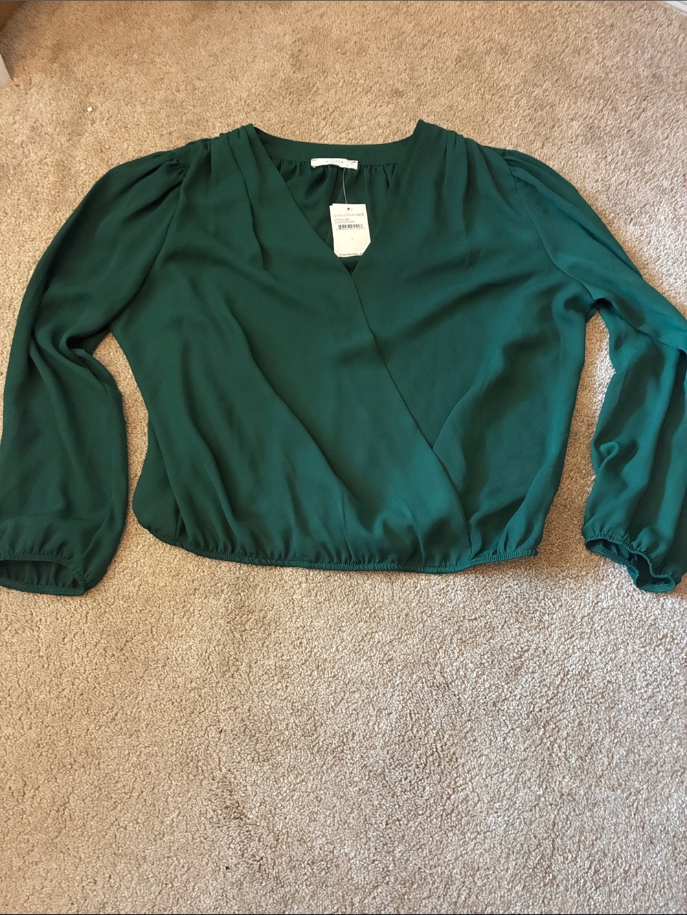 Elodie Hunter Green Surplice Blouse | Size Large L | NWT Nordstrom Rack Top